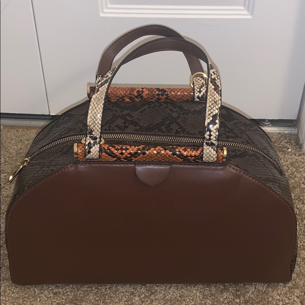 A new day brown snakeskin bag